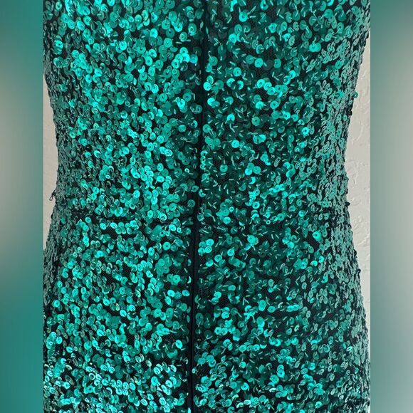 New Dress The Population Alexis sequin midi dress in emeralds green holiday sz M - Picture 10 of 16